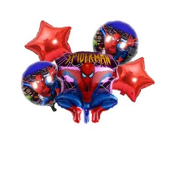 5 stk superhelt spider-man, Captain America temaet Aluminium film ballon En fødselsdagsfest Dekorere ballon Toy balloner