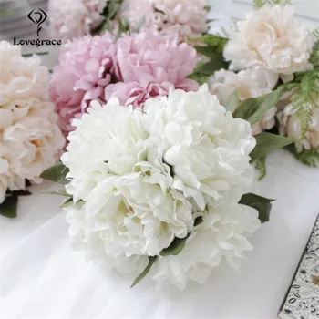 5Pcs/Masse Silke Pæoner Blomster Buket Brude Holde Blomster Kunstige Blomster Husholdning Produkt, Home Decor Falske Flores