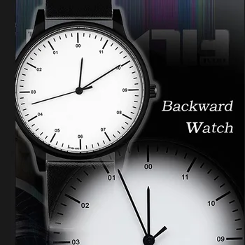 2020gift Enmex tilbage armbåndsur kreative design vending tid enkel stil tilbage tid casual mode ur quartz