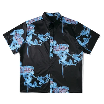 Herre Print Hawaii-Skjorter Harajuku Streetwear 2020 Sommeren Kortærmet Bluse Punk Rock Unisex Oversize Skjorter, Toppe Stor Størrelse