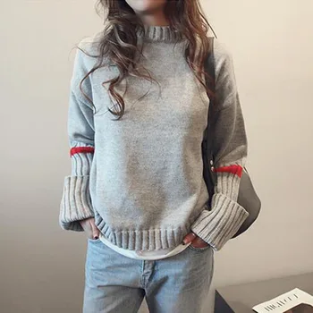 Fall Vinter Damer Fritid Varm Tykke Trøjer Med Lange Ærmer Casual Pullover Oversize Trøjer Kvindelige Mode Koreansk Stil Sweater