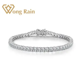Wong Regn 925 Sterling Sølv Skabt Moissanite Gemstone Armbånd Sløjfe Armbånd Fine Smykker Engros Drop Shipping