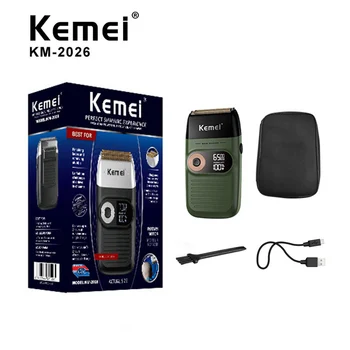 Kemei 2020 Mænd Skraber, Barbermaskine LCD-Skærm Bærbare Elektriske Shaver Skæg Trimmer Genopladelige 1400mA KM-2026