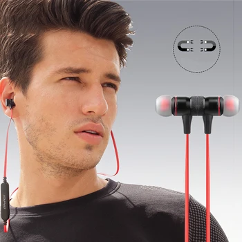 Awei A920BL Noise Reduction In-Ear Magnetiske Trådløse Bluetooth Hovedtelefoner med Mikrofon stereo øretelefoner, hovedtelefoner For Alle Smart Telefon