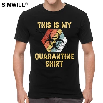 Retro Dette Er Min Karantæne T-Shirt til Mænd, Bomuld, Virus Bevidsthed Sociale Distancering Tee Kort Ærme Stilfuld Oversize Tshirt