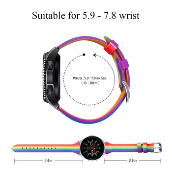 Læder Armbånd bånd Til Samsung Galaxy Se 46mm Rainbow urrem til Samsung Gear S3 Grænse S3 Classic Rem Armbånd