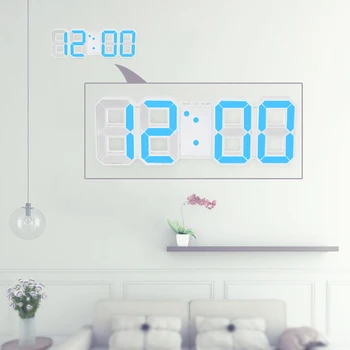 LED Digital Wall Clock 12H/24H Time med Alarm og Snooze Funktion Justerbar Lysstyrke Night Light bordlampe Led Bord Ur