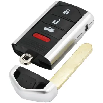 3+1 Knappen Nøglefri 4-Knappen Fjernbetjening Nøgle etui Smart Bil for Boliger Fob for Acura TL ZDX RDX ILX + Uncut Insert-Tasten