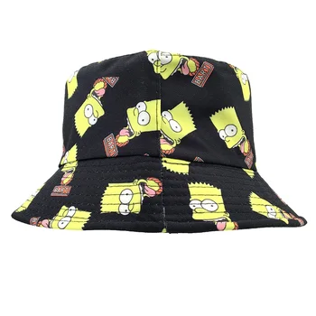Sommeren Fiskeren Hat Reversible The Simpsons Spand Hatte Til Kvinder, Mænd Street (Bart Simpson Cap Vintage Trykt Fiskeri Hat