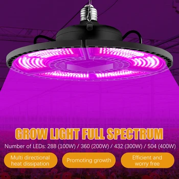 Indendørs E27 Led 400W Grow Light Panel Full Spectrum Phyto-Lampe Til Blomster, Planter Fitolamp Vokse Telt Indendørs Plante, der Vokser Lys