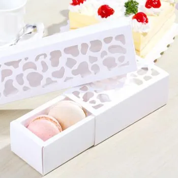 30stk Hule Macarons Box Cookie Hvid Pakke Bage en Lille Kage Æsker til Chokolade Muffin Kiks Luksus Bryllup Part Indretning