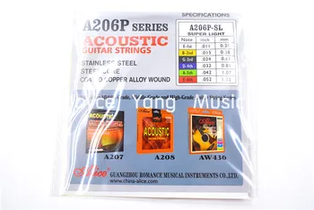 10 Pack Alice A206P/015 Akustisk Guitar Strenge 2nd B-2 Gule Bold-End Single Rustfrit Stål String