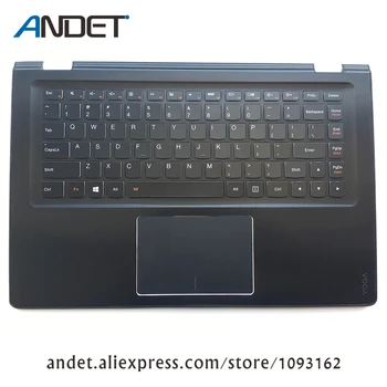 Den oprindelige Lenovo Yoga 3 14 Yoga 700-14ISK Baggrundsbelyst OS Tastatur + Håndfladestøtten KB Bezel Øvre Sag C Dække Touchpad AP0YC000200