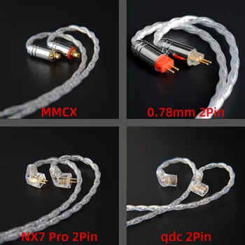 NiceHCK LitzPS 4N Litz Rent Sølv Øretelefon Opgradere Kabel 3.5/2.5/4.4 mm MMCX/NX7 Pro/QDC/0.78 mm 2Pin For DB3 KXXS LZ A7 ST-10s