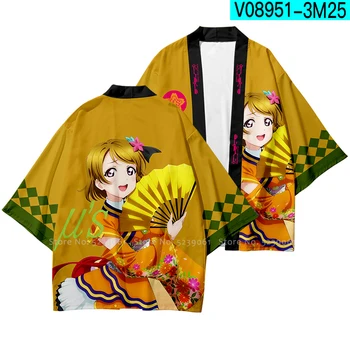 Mænd Japansk Kimono Style Shirt Mode Hip Hop Streetwear Løs Cardigan Pels Klæder Kjole Jakker Elsker Live Comic Party Kostumer