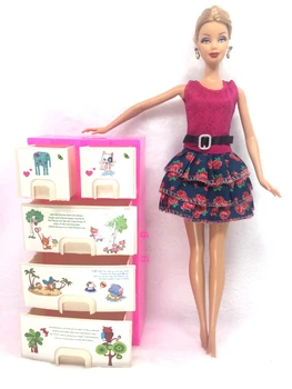 NK Et Sæt Dukke Tilbehør Baby Legetøj Nye udskrivning Garderobe Skab Til Barbie Dukke Piger Toy Prinsesse Soveværelse Møbler