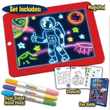 Bærbare tegneblokken 3D Magic 8 Lys Effekter Puslespil Bord 3D Sketchpad Tablet Børn Pen Gave Led Lys Glød Kunst Tegning Legetøj