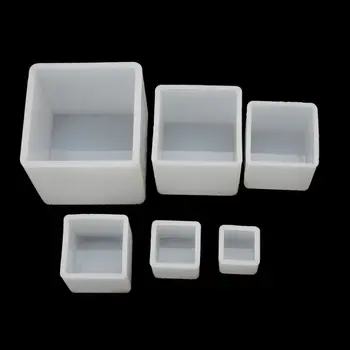 6stk Pladsen Harpiks Skimmel Cube Silikone Forme Harpiks Støbning smykkefremstilling 6 Størrelser