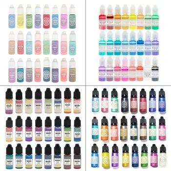 24 Stk/sæt Krystal Epoxy Pigment UV-Resin Farve DIY Smykker Kunsthåndværk Farvestof