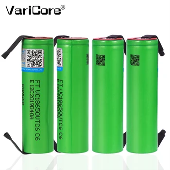 VariCore VTC6 3,7 V 3000mAh 18650 Li-ion Batteri 30A Decharge for US18650VTC6 Værktøjer e-cigaret batterier+DIY Nikkel ark