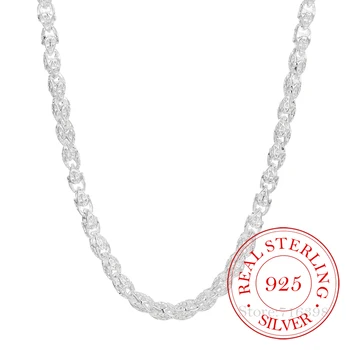 Ren 925 Sterling Sølv, Halskæder til Mænd, 5mm Kæde Collier Choker Mode Mandlige Smykker Tilbehør Gaver Bijoux