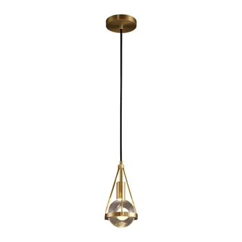 Kobber Luksus LED Pendel Soveværelse Sengen Moderne og Kreative Hængende Lampe kaffebar, Bar La Enkelt Hoved Glas Inventar
