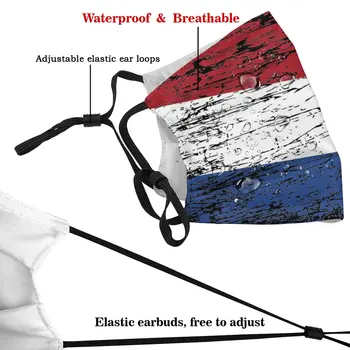 Holland hollandsk Holland Amsterdam Benelux Flag Genanvendelige Trendy Munden Ansigt Maske Anti Wind støvtæt med Filtre Polyester