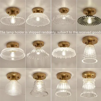 Nordisk Glas Loft lampe Retro Loft Vintage Loft Lys Rusland Spisestue Moderne korridor kobber E27 Loft Glas Lampeskærm