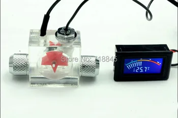 Flow Spejder Meter med LED-lys Og Pointer Termometer Til Vand Væske Køler CPU med montering
