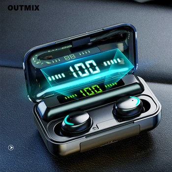 OUTMIX Bluetooth-Hovedsæt Med Mikrofon Sport Vandtæt TWS Trådløse Hovedtelefoner Touch Kontrol Trådløse Headsets Øretelefoner Telefon