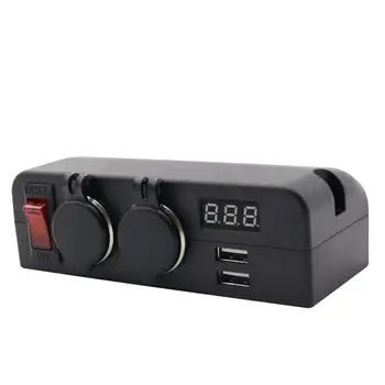 AOC4100 3-i-1 cigarettænderen & USB Bil Oplader & Voltmeter Multi-funktion Cigarettænder Kvindelige Socket