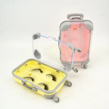 Mini Kuffert Bagage Lash Box Emballage Mink vipper Tom Tilfælde med skuffe Rektangel Eyelash Kasser Emballage Makeup opbevaringsboks