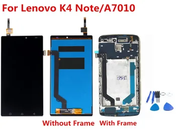 Sort Farve Test LCD-Skærm Til K4 Bemærk LCD-Skærm Touch screen Digitizer Assembly Med Ramme For Lenovo A7010 K4 Bemærk