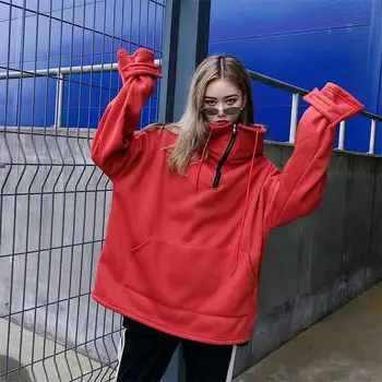 Kvinder Cool Brev Print Hoodie Sweatshirt Mode Harajuku Løs Sweatshirt Fleece Toppe Koreanske Hætteklædte Træningsdragt Meletom Hættetrøje