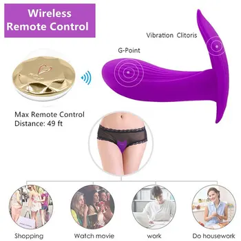 Bærbare G-spot Vibrator Varme Trådløse Fjernbetjening Butterfly Vibrato Adult Sex Toy Vagina, Klitoris Stimulator for Kvinder