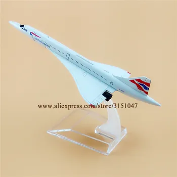 15,5 cm Metal Legering Fly Model Air, British Airways Costa Concordia G-BOAC Airlines Fly Model w Stå Fly Gave