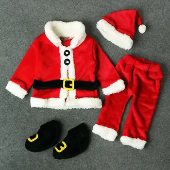 4stk Kids Baby Dreng Pige Santa Claus Fancy Kjole Kostume Jul Udstyr Sæt