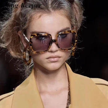 Mode, store Solbriller Kvinder Vintage Brand Designer Store Billede Square solbriller Leopard Nuancer UV400 Lentes De Sol Mujer