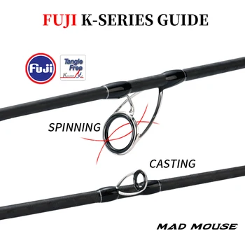 Madmouse Bambluz 1,9 m Spiral X Carbon Fuji Dele Langsom Jigging Spinning&Støbning fiskestang Lokke 200-400g ML/M/MH Sejlads Stang