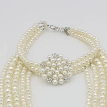 UDDEIN Bib perler smykke sæt med Lang Kvast Vedhæng simuleret perle blomst halskæde Nigerianske bryllup Indiske smykker sæt choker
