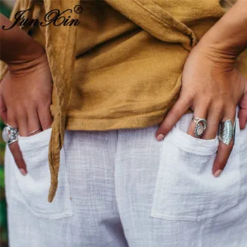 JUNXIN Europæisk Stil Pære Månesten Ringe Til Kvinder, Mænd Antik Sølv Farve Boho Dråbeformet Hvid Opal Ring Kvindelige Bryllup