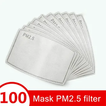 100 /10 stk Maske, Filter 5 Lag Mask aktivt kulfilter Udskiftes For Voksne Munden Maske Sundhedspleje