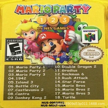 N64 18 i 1 spil Kort Mario Party 1 2 3 Sammenlægning +15 NYHEDER Nintendo 64 Video Spil Patroner N64 Konsol OS Version
