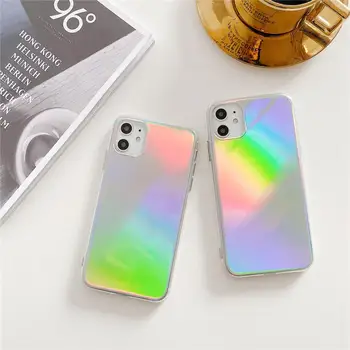 Blank Glitter Gradient Bling Laser Skinner Aurora Phone Case for iPhone 12 11 Pro XS Antal XR-X 8 7 6 Plus SE2020 Tyndt bagcover