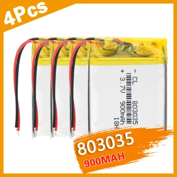 Helt Nyt 1-4P Genopladeligt Lithium Polymer Batteri 900 mah 3,7 V 803035 Li-ion Celle for DVR GPS-Navigator Backup Power PSP-DVD