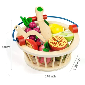 Børns Træ-Magnetiske Skære Frugt Og Grøntsager Baby Skære Og Skære Hjem Køkken Legetøj