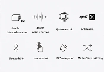 Mifo O7 Dobbelt Afbalanceret APTX Bluetooth-5.0 Trådløse Hovedtelefoner Sport Vandtæt Touch Øretelefoner støjreduktion Headset med mic