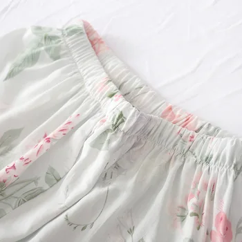 Sommer nyt bomuld, silke pyjamas, der passer damer knappet behagelig mand-gjort ren bomuld kvindelige sommer kort-langærmet shorts