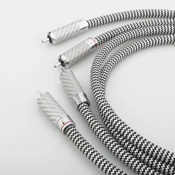 2020 Audiocrast A126 par hifi phono-jack kabel af Høj Kvalitet OFC rhodineret Carbon fiber 2RCA to2 RCA-lydkabel Linje Wire