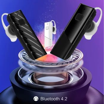 Trådløs Bluetooth-4.2 Øretelefon Øretelefoner Enkelt Headset med Mikrofon til iPhone Xiaomi Huawei FKU66